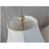Image 2 : Qty 2 Tall Glazed Porcelain Cylinder Lamp w/ Shades (approx. 30"H w/ shades)