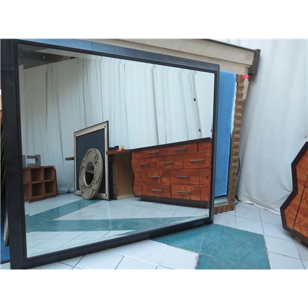 Very Large Wood-Framed Wall Mirror, Roma 2012, Made in Italy 80" X 69"