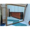 Image 1 : Very Large Wood-Framed Ridged Wall Mirror 77" X 66"
