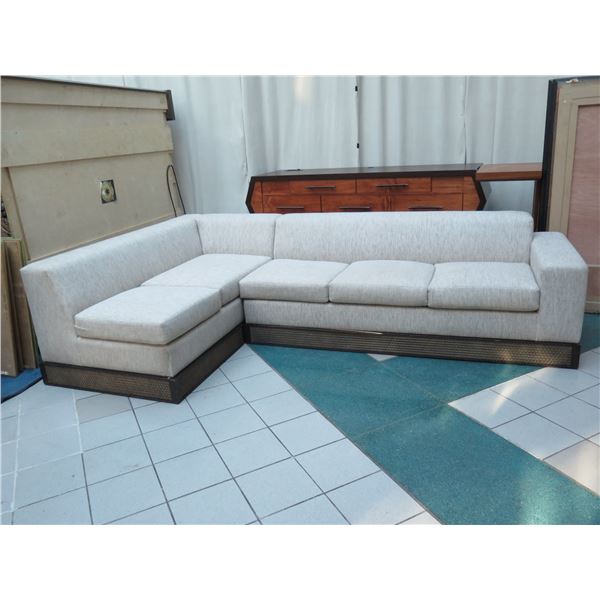 2-Piece Sectional Sofa Sleeper w/ Pull-Out Bed  on Etched Wooden Base (extra base). Includes Extra w