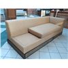 Image 2 : Sofa Section, Light Brown, Incomplete - Missing Seat Cushion