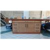 Image 1 : Large 2-Piece Solid Wood Entertainment Center w/ Cabinet & 6 Drawers 120"x30"x43"H