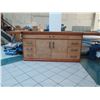Image 1 : Large 2-Piece Solid Wood Entertainment Center w/ Cabinet & 6 Drawers 120"x30"x43"H