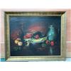 Image 1 : Very Large 52X42 Oil Painting on Canvas - Still Life Red Bell Peppers (small damaged areas)