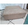 Image 1 : Low Wooden Ottoman, Distressed Finish, No Cushion 22”x22”x8.5”H
