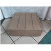 Image 1 : Low Wooden Ottoman, Distressed Finish, No Cushion 22”x22”x8.5”H