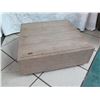 Image 1 : Low Wooden Ottoman, Distressed Finish, No Cushion 22”x22”x8.5”H