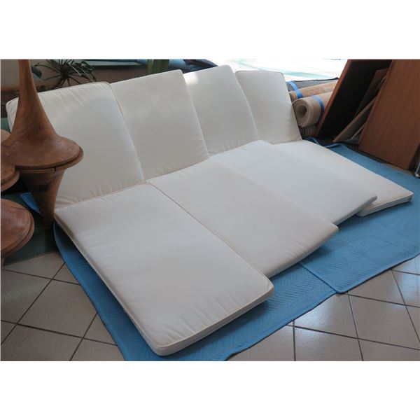 Qty 4 Pottery Barn Chaise Lounge Cushions, 27"W, Washable Zippered Casing, Varying Conditions