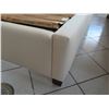 Image 8 : King Size Tan Bed Frame w/ Canvas-Upholstered Headboard & Sides