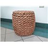 Image 1 : Crate & Barrel Samar Ottoman Side Table w/Thick Woven Design 17" Dia, 19"H