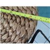 Image 2 : Crate & Barrel Samar Ottoman Side Table w/Thick Woven Design 17" Dia, 19"H