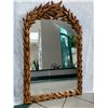 Image 1 : Carved Wooden Mirror, Leaf Pattern, 28.5" X 45.5"
