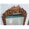 Image 2 : Carved Wooden Mirror, Leaf Pattern, 28.5" X 45.5" (small piece chipped off)
