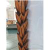 Image 8 : Carved Wooden Mirror, Leaf Pattern, 28.5" X 45.5" (small piece chipped off)