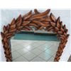 Image 2 : Carved Wooden Mirror, Leaf Pattern, 28.5" X 45.5"