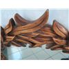 Image 8 : Carved Wooden Mirror, Leaf Pattern, 28.5" X 45.5"