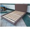 Image 1 : New Full-Size Crate & Barrel Merrick Bed Frame w/ Upholstered Headboard & Sides, Dark Brown, Outer F