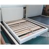 Image 1 : New Full-Size Crate & Barrel Merrick Bed Frame w/ Upholstered Headboard & Sides, Cream/Sand, Outer F