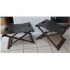 Image 1 : Folding Stools (or Luggage Stands) w/ Thick Genuine Leather Approx. 24" x 17" x 15.5"H