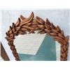 Image 2 : Carved Wooden Mirror, Leaf Pattern, 28.5" X 45.5"