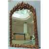 Image 1 : Carved Wooden Mirror, Leaf Pattern, 28.5" X 45.5"