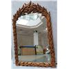 Image 1 : Carved Wooden Mirror, Leaf Pattern, 28.5" X 45.5"