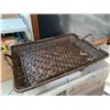 Image 1 : Large Woven Rattan Tray 33" x 24" x 5"H