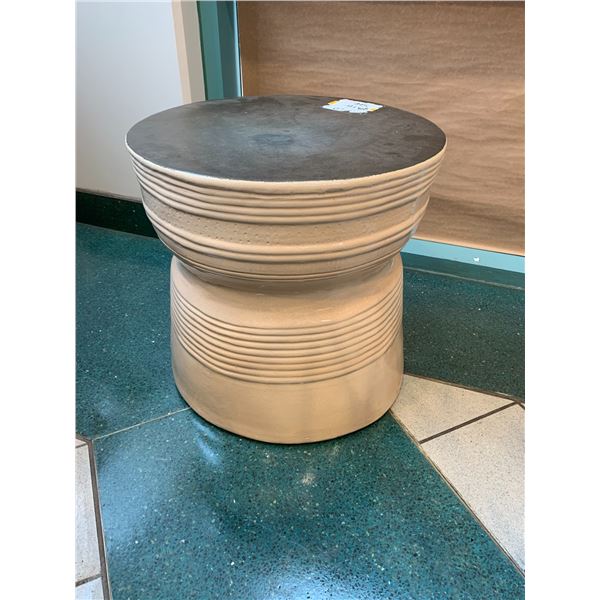 Tall Round Ceramic Side Table 25" Dia x 24"H