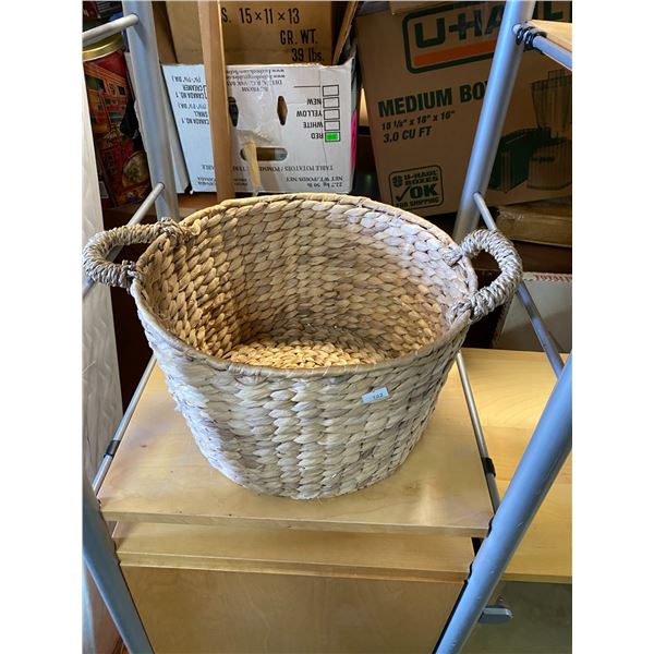 Wicker basket with handles