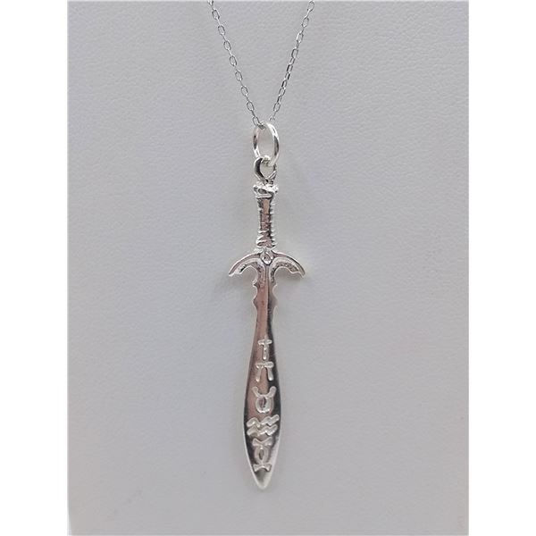 Sterling silver “sword” pendant and chain