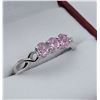 Image 2 : Sterling silver 4x3mm pink CZ Ring with appraisal