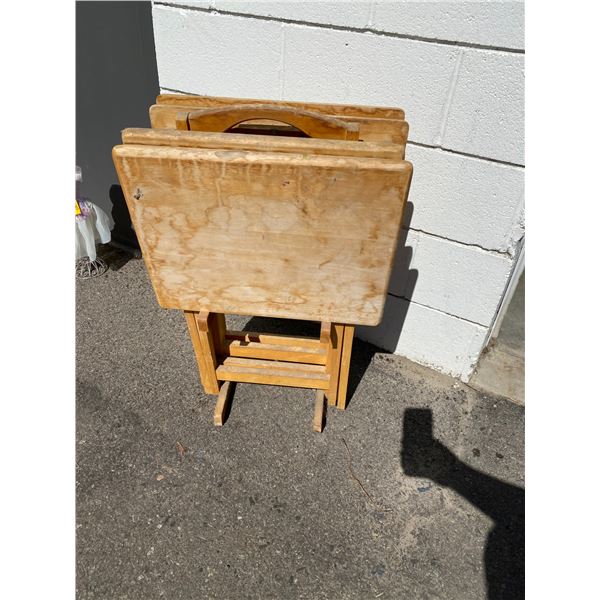 TV trays in stand