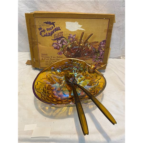 Carnival glass salad bowl