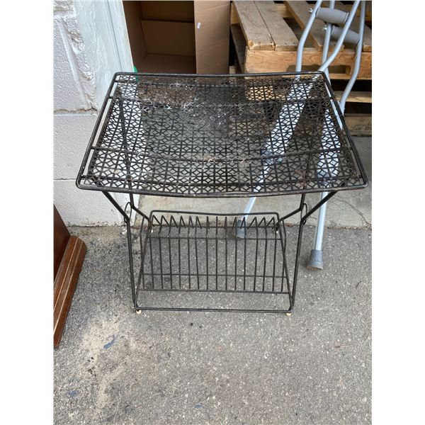 Vintage retro side table record holder