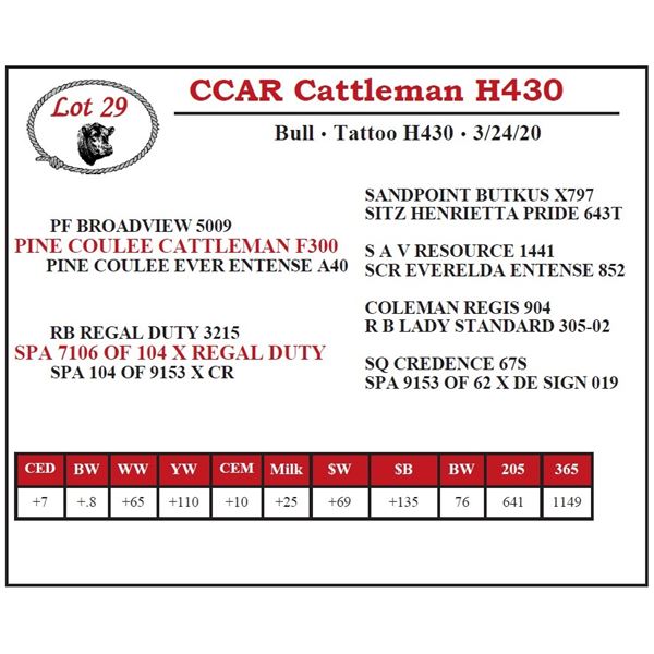 CCAR Cattleman H430