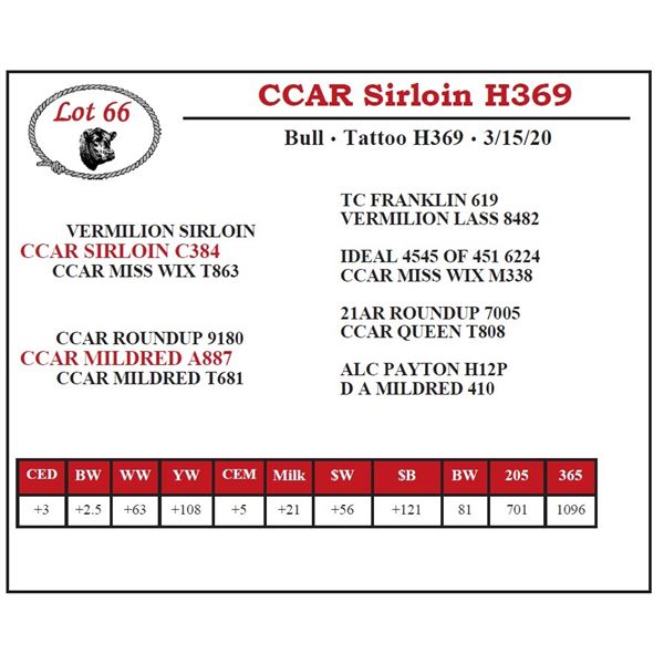 CCAR Sirloin H369