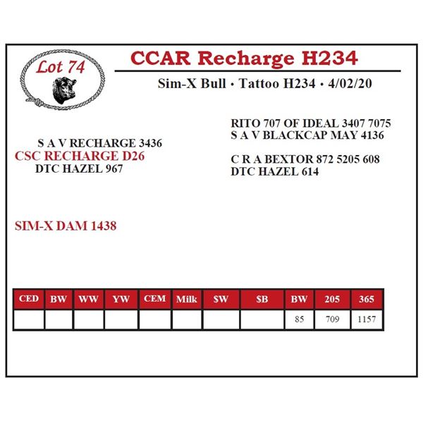 CCAR Recharge H234
