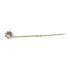 Image 1 : White Crystal Stick Pin - Yellow Gold Plated