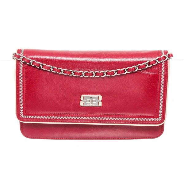 Chanel Red Leather Wallet On Chain WOC