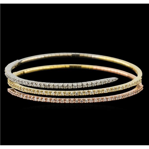 2.67 ctw Diamond Bracelet - 14KT Tri Color Gold