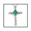 Image 1 : BRILLIANT EMERALD DIAMONDS 18K CROSS #1740357