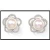 Image 1 : PLATINUM DIAMOND 10.4MM PEARL EARRINGS(price #1740413