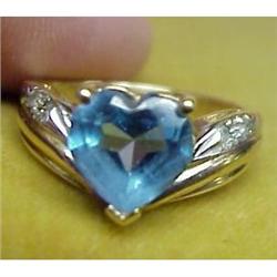 14k Ladies GOLD RING Blue Topaz #1740518