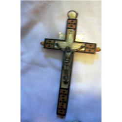 AntiqueWood Mother PearlJerusalem Cross #1740571