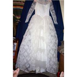 Vintage Lace & Toile 1950 Wedding Dress #1740573