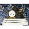Image 1 : ANTIQUE FRENCH MARBLE AND BRONZE MANTLE CLOCK #1740695