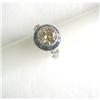 Image 1 : ESTATE DIAMOND RING w. CALIBRE'-CUT SAPPHIRES #1740715