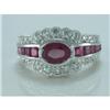 Image 1 : 18K White Gold Ruby Diamond Ring #1740756