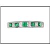 Image 1 : VERY FINE COLOR EMERALD DIAMOND HALF ETERNITY #1740762