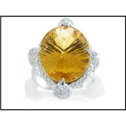 Gorgeous 14K White Gold Citrine and Diamond #1740808